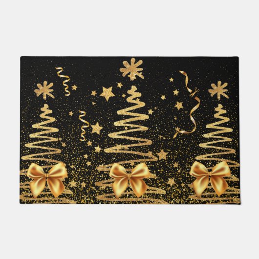 Golden Glam mettalic Xmas funkelnd elegantes schwa Fußmatte (Vorderseite)
