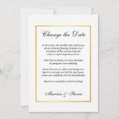 Golden Glamour Frame Ereignis Ändern Datum Einladung (Vorderseite)