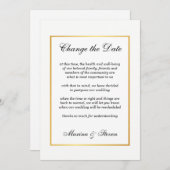 Golden Glamour Frame Ereignis Ändern Datum Einladung (Vorne/Hinten)