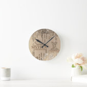 Golden Glamour Glitzer Spark Tropfen Süß 16 Geburt Runde Wanduhr (Zuhause)