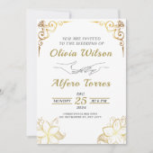 Golden Glamour Luxury Wedding Einladung (Vorderseite)