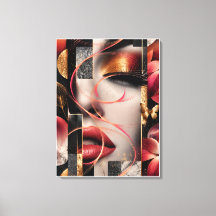 Golden Glamour Woman Collage Art