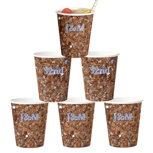 Golden Glass Bronze mit Initialen Pappbecher