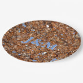 Golden Glass Bronze mit Initialen Pappteller (Schrägansicht)