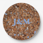 Golden Glass Bronze mit Initialen Pappteller (Vorderseite)