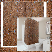 Golden Glass Brown Duschvorhang