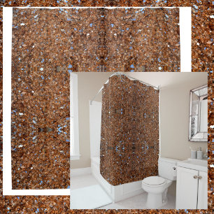 Golden Glass Brown Duschvorhang