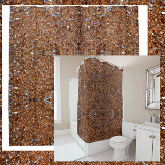 Golden Glass Brown Duschvorhang