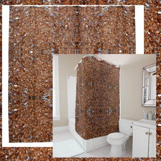 Golden Glass Brown Duschvorhang