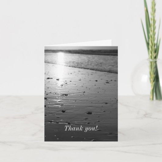 Golden Glassy Sand Grayscale Danke Karte (Vorderseite)