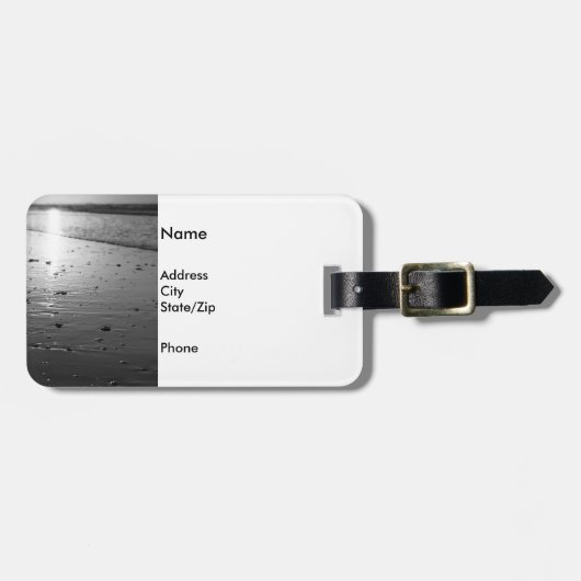 Golden Glassy Sand Grayscale Gepäckanhänger (Vorderseite horizontal)