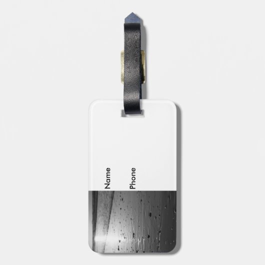 Golden Glassy Sand Grayscale Gepäckanhänger (Rückseite vertikal)
