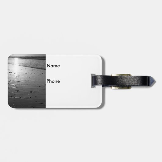 Golden Glassy Sand Grayscale Gepäckanhänger (Rückseite horizontal)