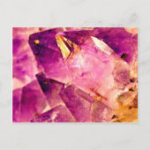 Golden Gleaming Amethyst Crystal Postkarte (Vorderseite)