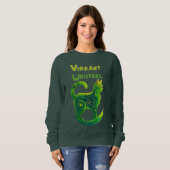 Golden Glimmer: Hellgrüne und gelbe Feline Sweatshirt (Vorne ganz)