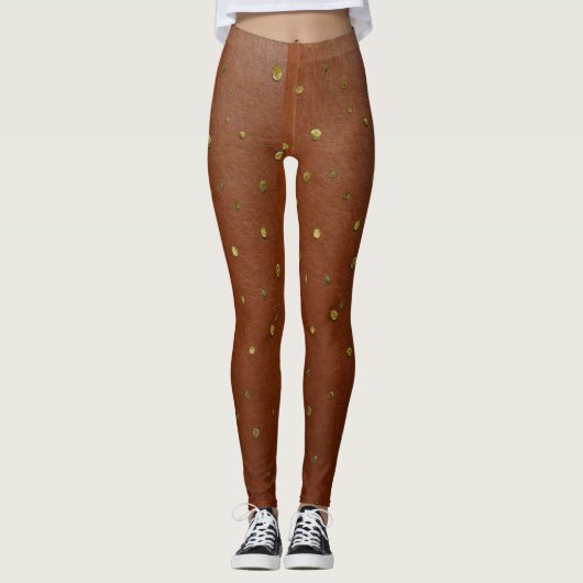 Golden Glint: funkelnde braune Leggings"? Leggings (Vorderseite)