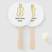 Golden glitter acoustic guitar add name doodle  fächer (Vorne und Hinten)