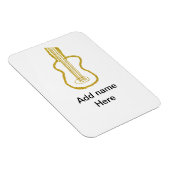 Golden glitter acoustic guitar add name doodle  magnet (Rechte Seite)