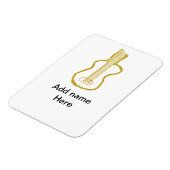 Golden glitter acoustic guitar add name doodle  magnet (Linke Seite)