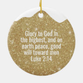Golden Glitter Christmas Luke Bible Verse ⛪️ 🎄 Keramik Ornament (Hinten)