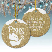 Golden Glitter Christmas Luke Bible Verse ⛪️ 🎄 Keramik Ornament