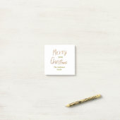 Golden glitter merry christmas add family name yea post-it klebezettel (Auf Schreibtisch)