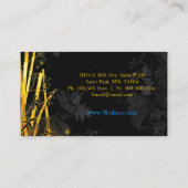 Golden Glittering Bamboos Black Visitenkarte (Rückseite)