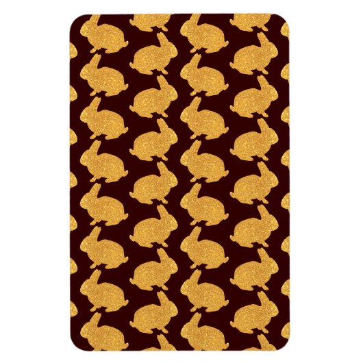 Golden Glittering Bunnies Magnet (Vertikal)