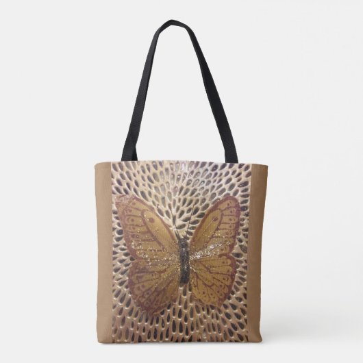 Golden Glittery Butterfly Tasche (Rückseite)