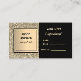 Golden Glittery Foil Glamorous Beauty Salon Terminkarte