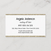 Golden Glittery Foil Glamour Beauty Salon Terminkarte (Rückseite)