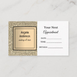 Golden Glittery Foil Glamour Beauty Salon Terminkarte