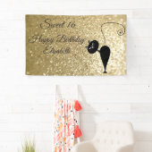 Golden glittery lustig whimsical cat sweet 16 Part Banner (Insitu)