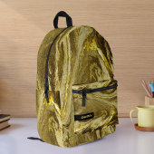 Golden Glittery Texture Luxury Pattern Monogram Bedruckter Rucksack