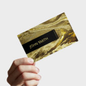 Golden Glittery Texture Luxury Pattern Monogram Visitenkarte