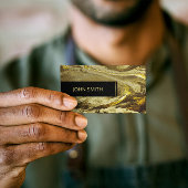 Golden Glittery Texture Luxury Pattern Monogram Visitenkarte