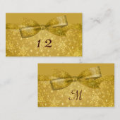 Golden Glitz & Shimmer Snowflakes Hochzeit Platzkarte (Vorne/Hinten)