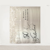 Golden Glitzer 50. Geburtstagsparty Willkommen Wandteppich (Vorderseite)