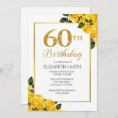 Golden Glitzer 60. Geburtstag Einladung Vorlage (Vorne/Hinten)