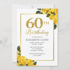 Golden Glitzer 60. Geburtstag Einladung Vorlage