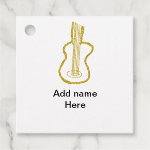 Golden Glitzer akustische Gitarre hinzufügen Name Geschenkanhänger