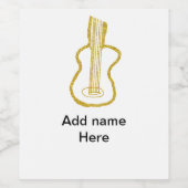 Golden Glitzer akustische Gitarre hinzufügen Name  Weinetikett (Einzelnes Label)