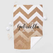 Golden Glitzer Chevrons Golfhandtuch (Insitu)