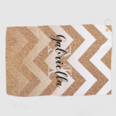 Golden Glitzer Chevrons Golfhandtuch (Horizontal)
