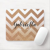 Golden Glitzer Chevrons Mousepad (Mit Mouse)