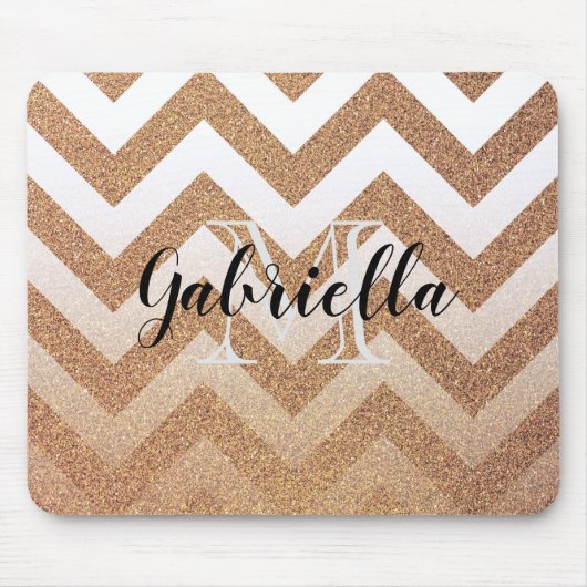 Golden Glitzer Chevrons Mousepad (Vorne)