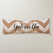 Golden Glitzer Chevrons Seitenschläferkissen (Rückseite)