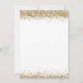 Golden Glitzer Confetti Borders Script Wedding Einladung (Rückseite)