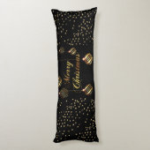 Golden Glitzer Confetti Weihnachtsbälle Seitenschläferkissen (Rückseite (Vertikal))