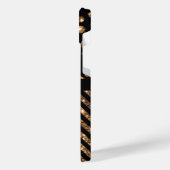 Golden Glitzer Dots and Stripes iPhone Hülle (Linke Seite)